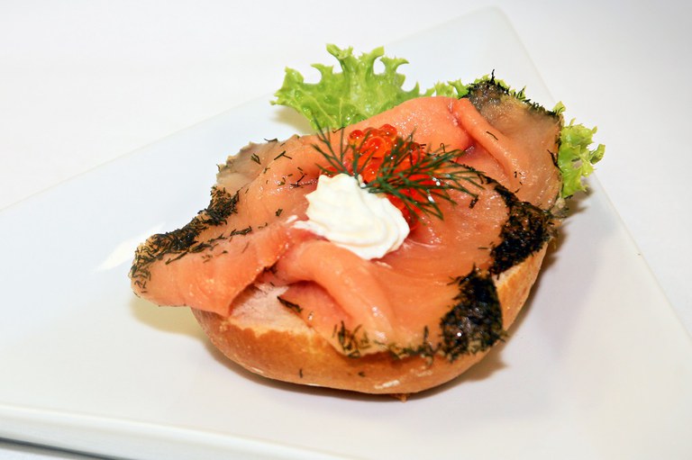 Baguetteschnittchen mit Graved Lachs